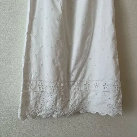 Gap Women's Scalloped-Yoke Eylet Dress Size SP White - Picture 8 of 11